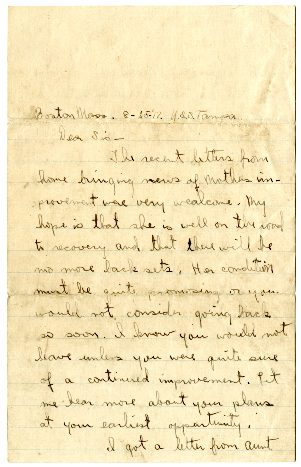 Letter from Algy Knox Bevins to Merie Rieck - August 15, 1917