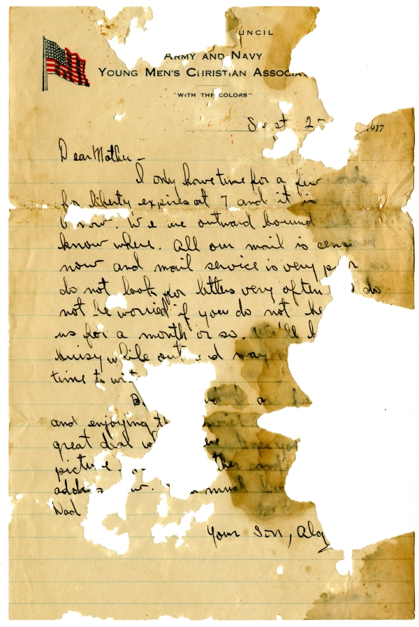 Letter from Algy Knox Bevins to Minnie Bevins - September 2[?], 1917