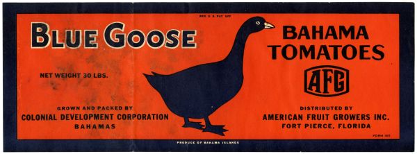 Blue Goose Bahama Tomatoes Label