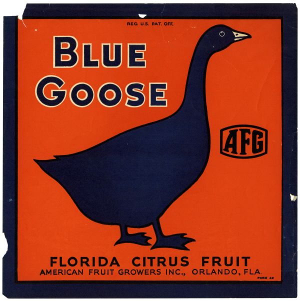 Blue Goose Florida Citrus Fruit Label