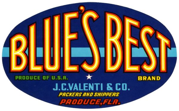 Blue's Best Brand Produce Label