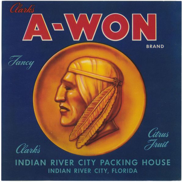 Clark's A-Won Brand Fancy Citrus Fruit Label