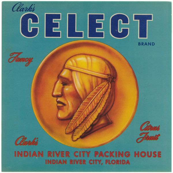 Clark's Celect Brand Fancy Citrus Fruit Label