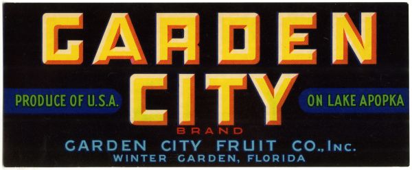 Garden City Brand Fruit Label