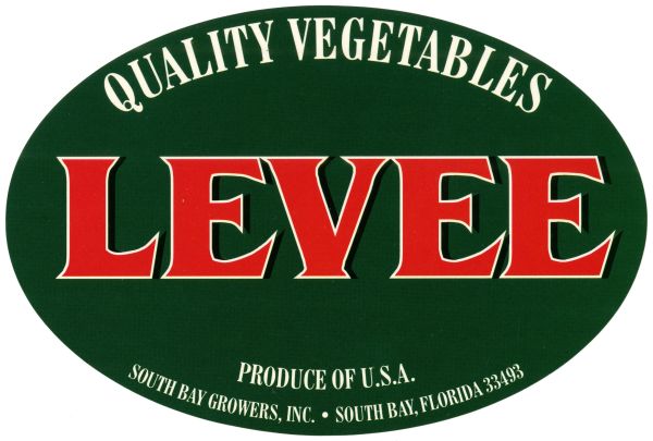 Levee Vegetable Label