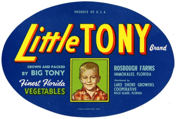 Little Tony Brand Vegetable Label