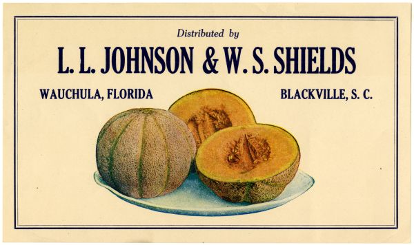 L.L. Johnson and W.S. Shields Cantaloupe Label