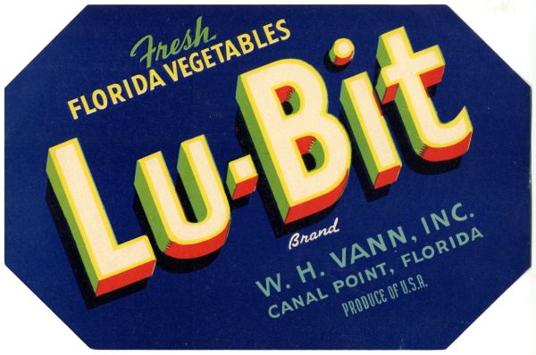 Lu-Bit Brand Vegetable Label