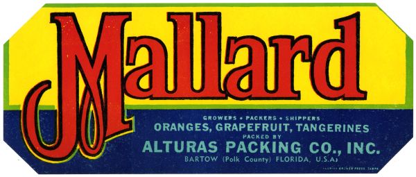 Mallard Citrus Label