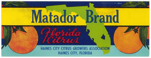 Matador Brand Florida Citrus Label