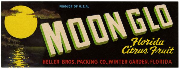 Moon Glo Florida Citrus Fruit Label