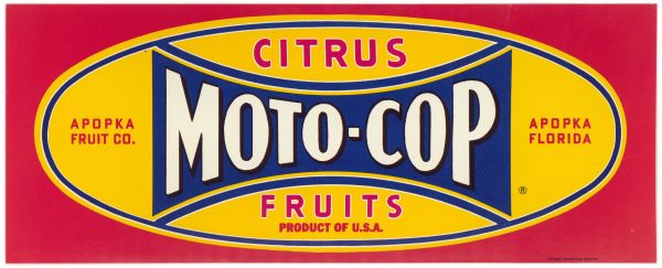 Moto-Cops Citrus Fruit Label