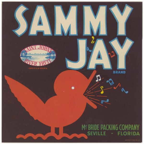 Sammy Jay Brand Citrus Label