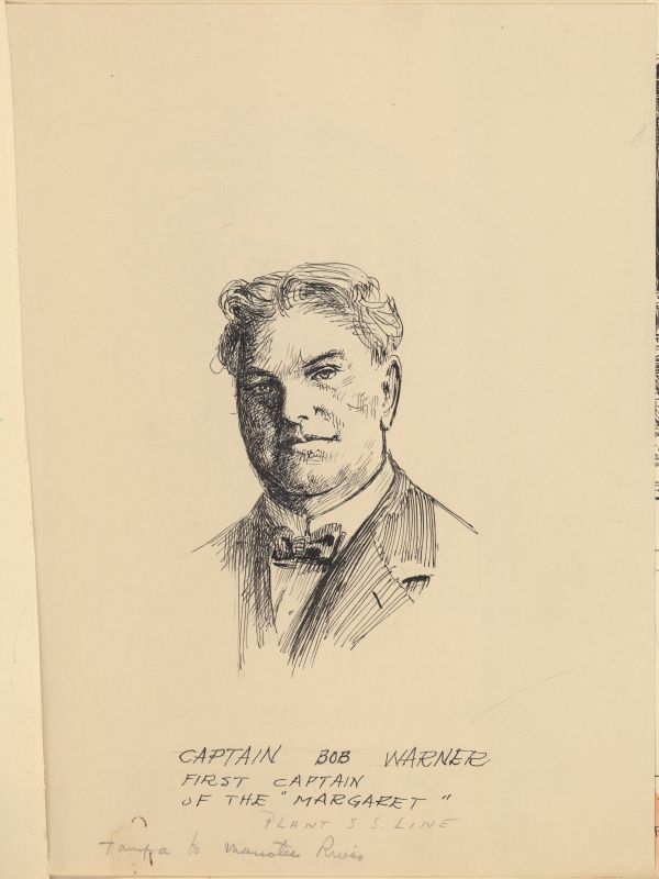 Sketch of Captain Bob Warner by Philip Ayer Sawyer, 1938