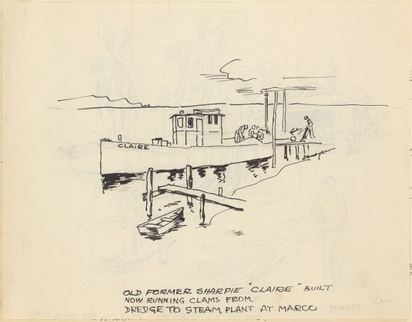 Sketch of the Sharpie Claire by Philip Ayer Sawyer, 1938