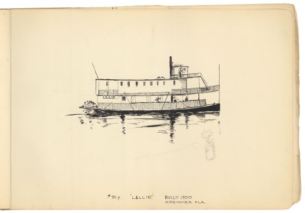 Sketch of the Steamboat Lillie by Philip Ayer Sawyer, 1938