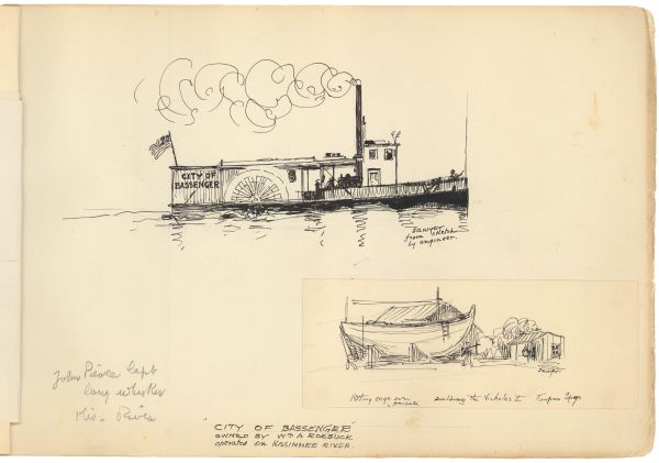 Sketches of the Steamboat City of Bassenger by Philip Ayer Sawyer, 1938