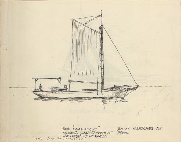 Sketch of the Schooner Charry M. by Philip Ayer Sawyer, 1938