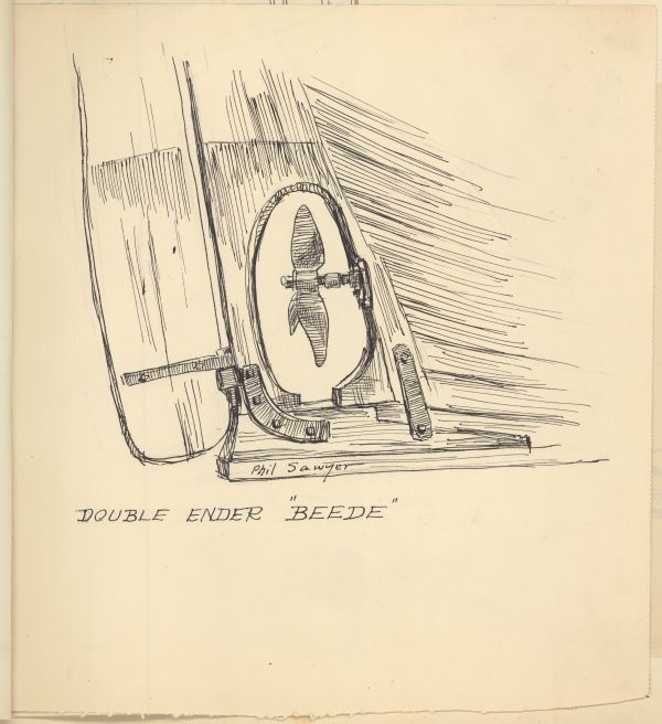 Sketch of a Double Ender Beede by Philip Ayer Sawyer, 1938