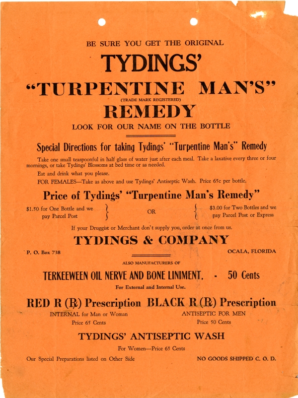 Broadside for Tydings' 