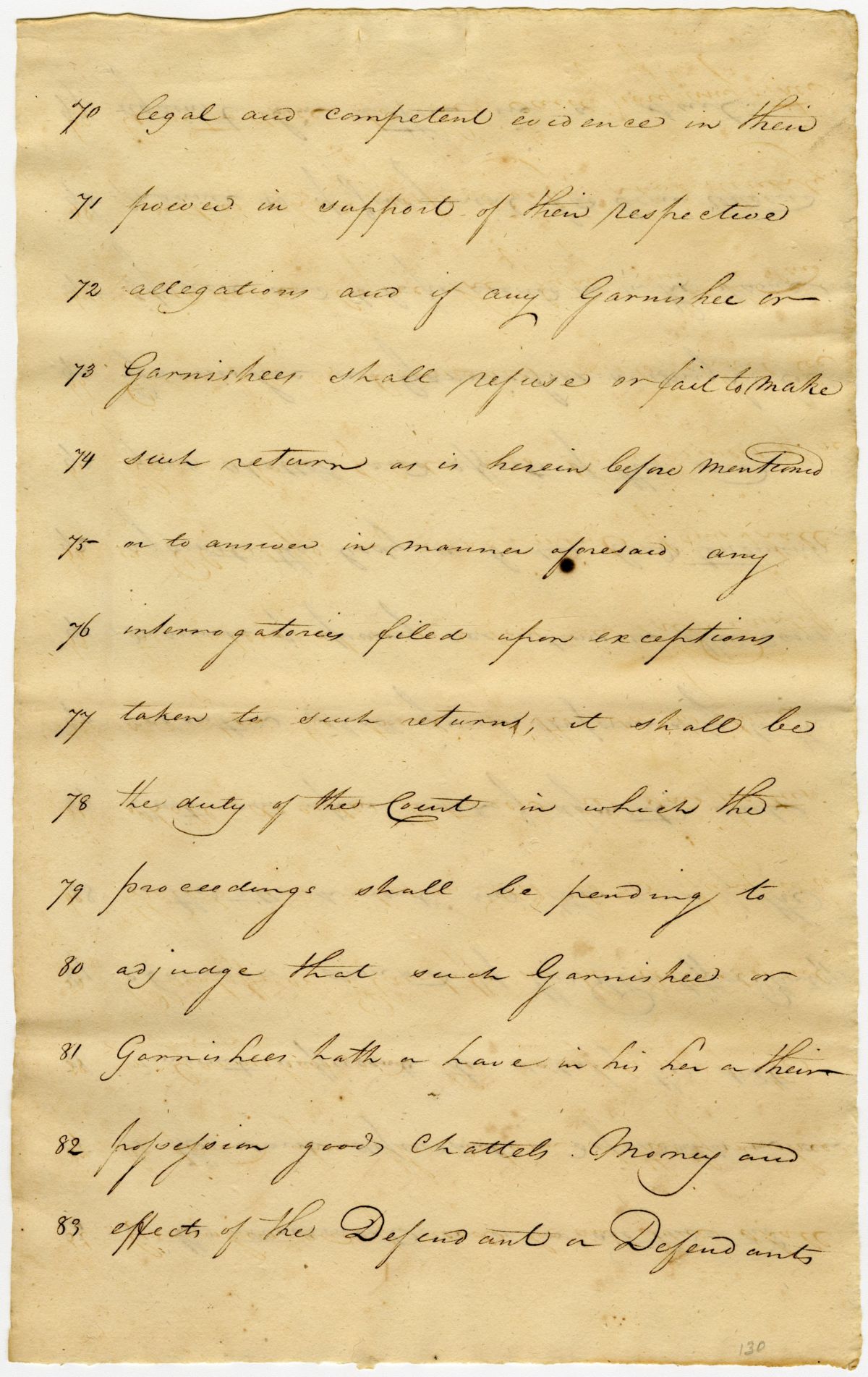 Draft of an Act Regulating Writs of Attachment in the Territory of Florida, 1823