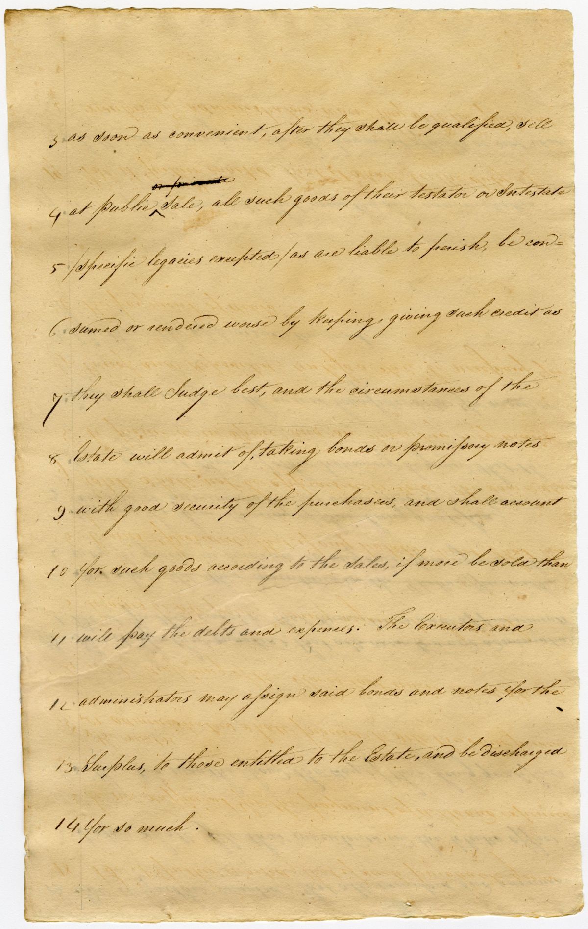 Draft of an Act Regulating Wills, Executors, Administrators, and Guardians in the Territory of Florida, 1823