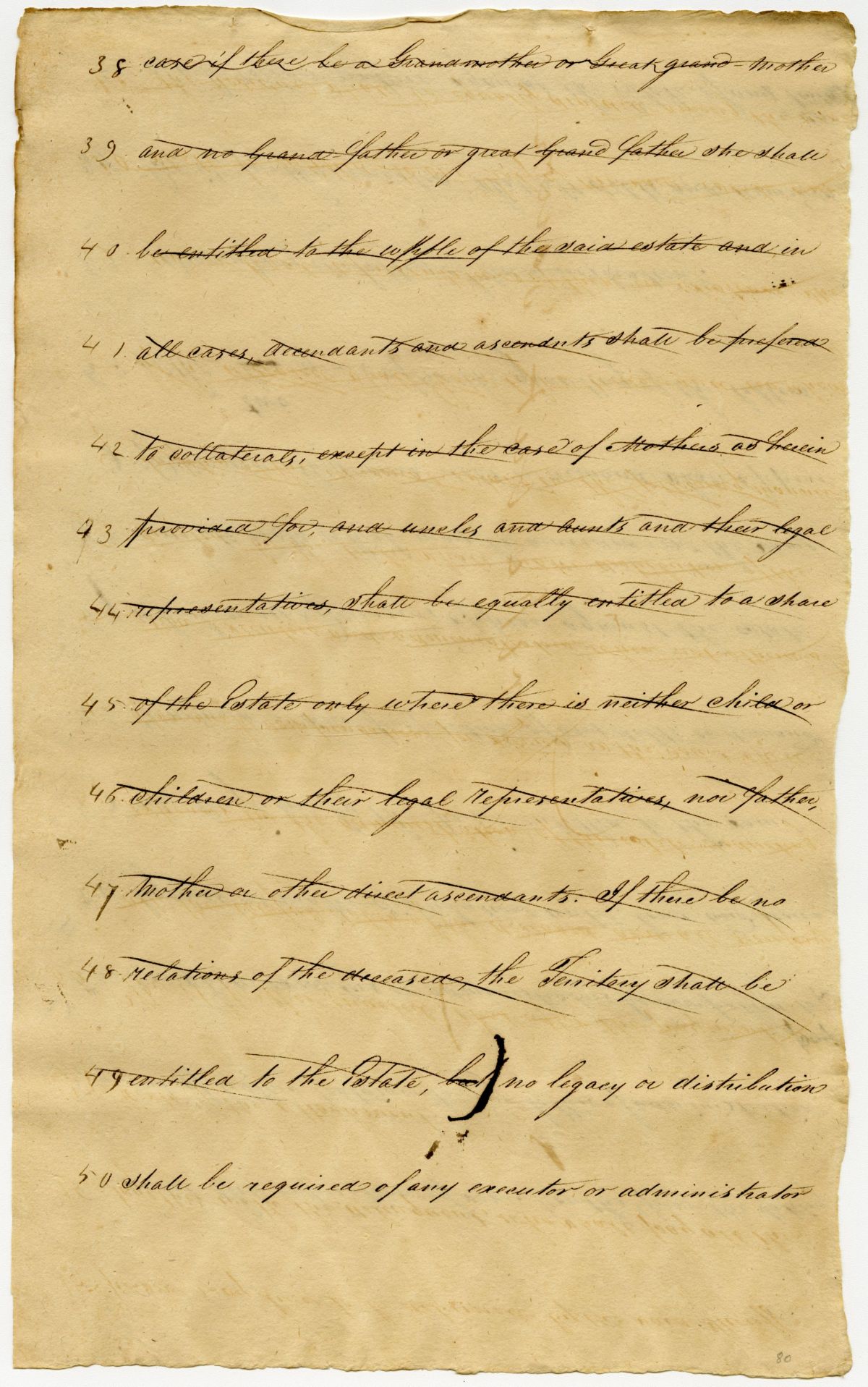 Draft of an Act Regulating Wills, Executors, Administrators, and Guardians in the Territory of Florida, 1823