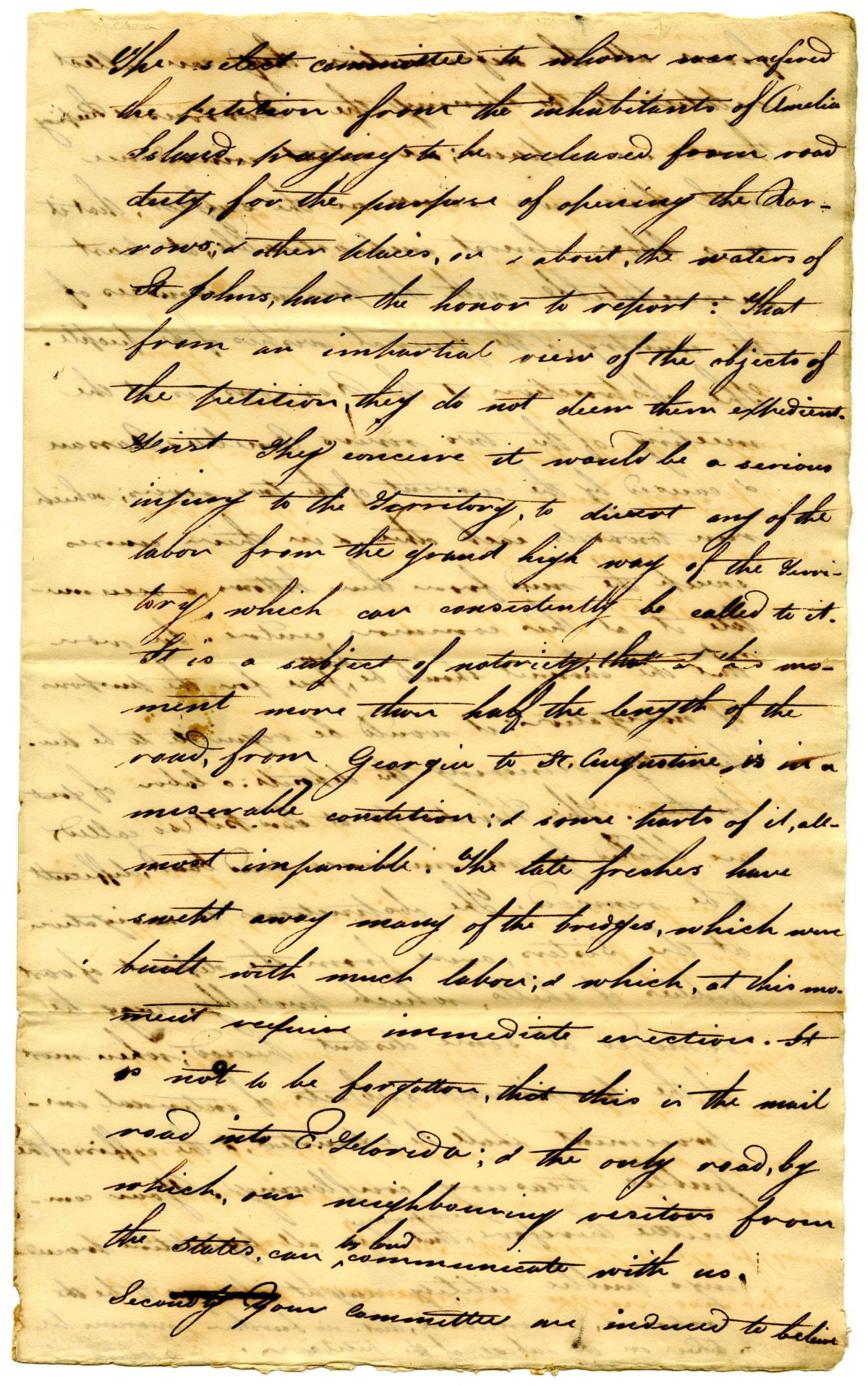 Report of the Select Committee Reviewing Amelia Island's Petition for the Improvement of the Inland Waterway, 1824