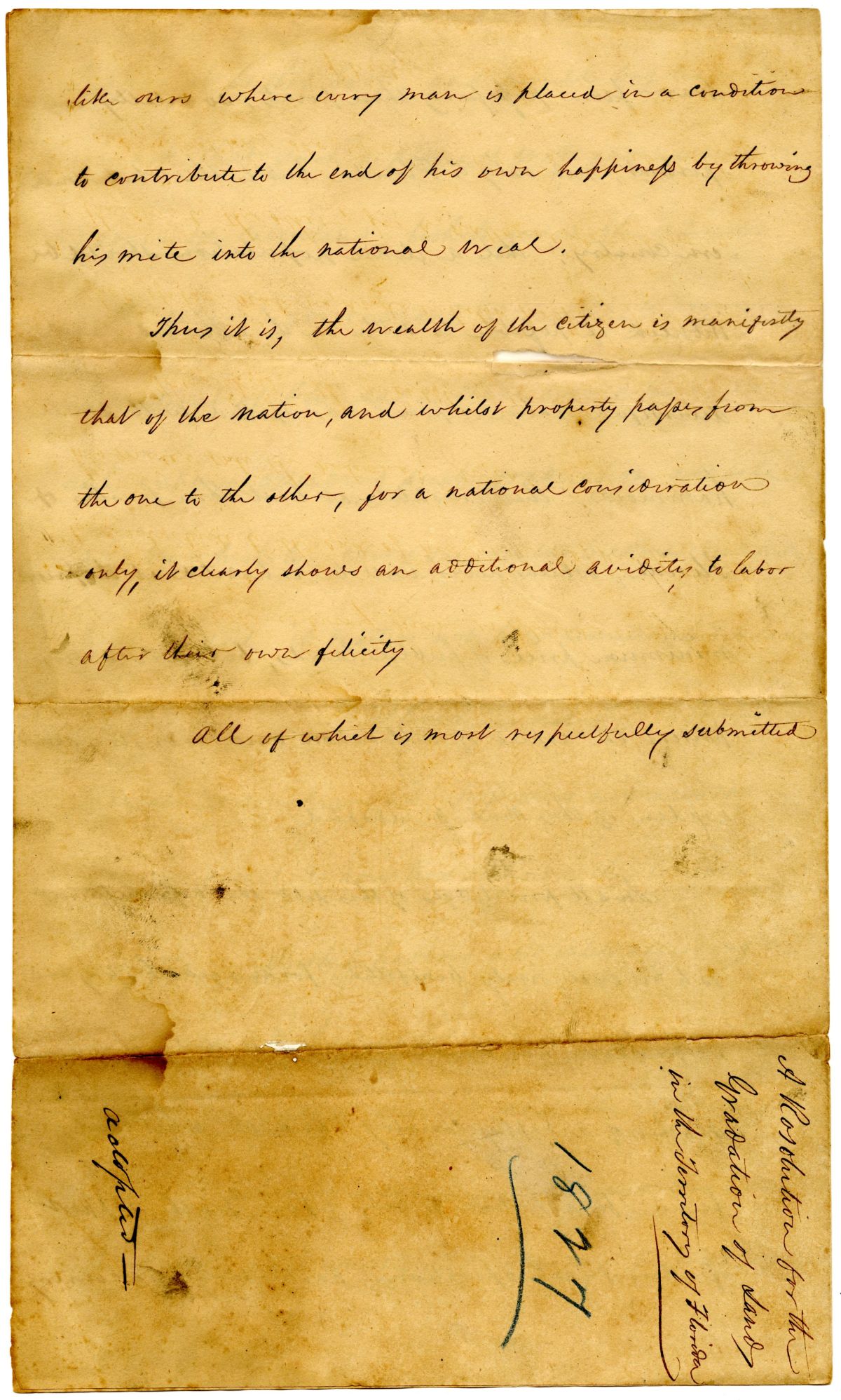 Resolution Calling for the Gradation of Lands in the Territory of Florida, 1827