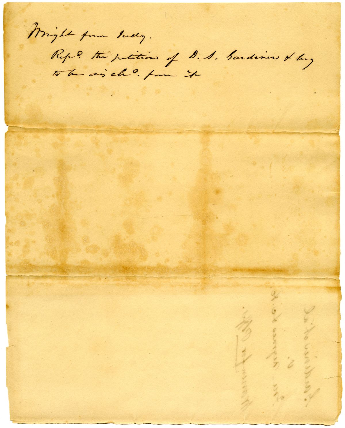 Message Concerning a Court Case and the Petition of D. S. Gardiner, circa 1832