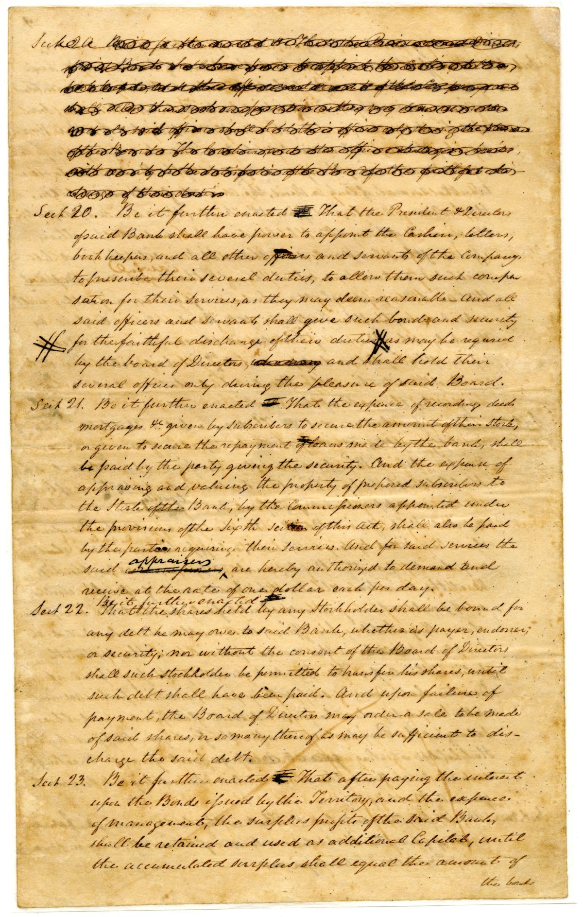 Draft of an Act to Incorporate the Subscribers to the Union Bank of Florida, 1833