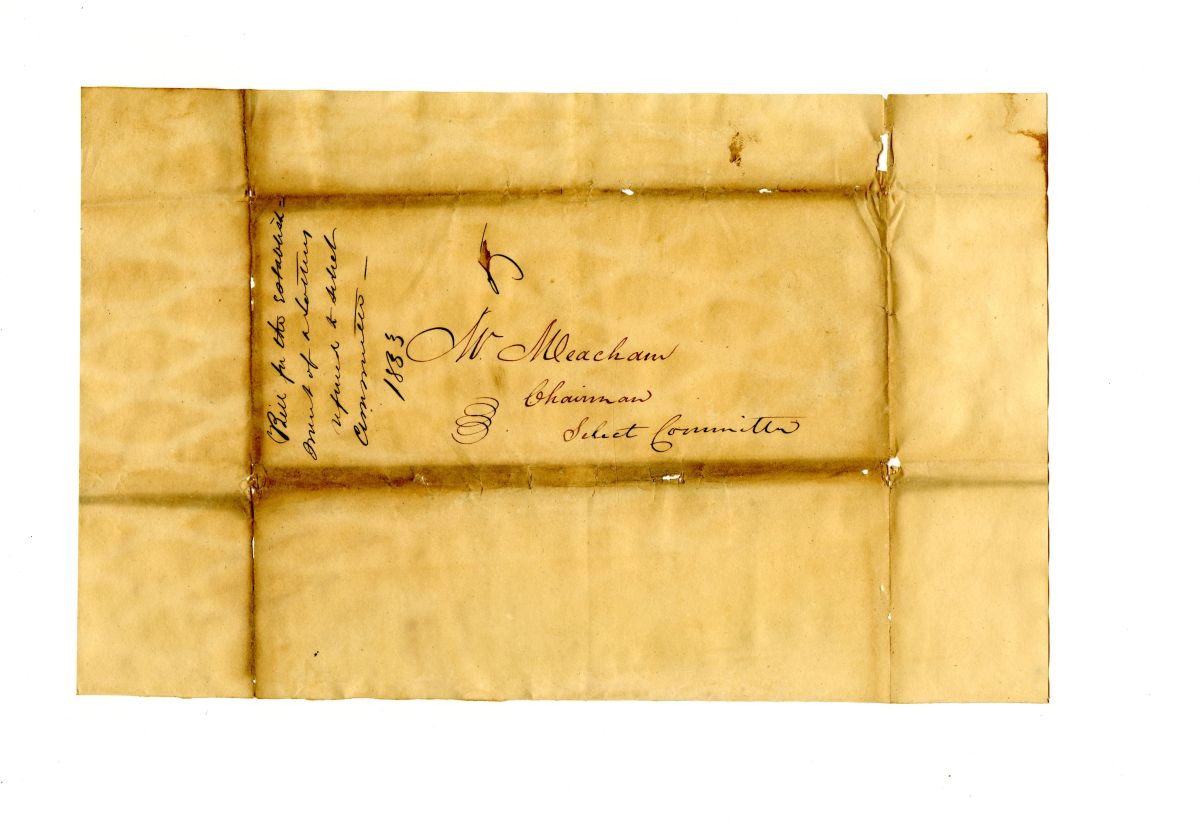 Fragment of a Draft of an Act to Establish a Lottery, 1833