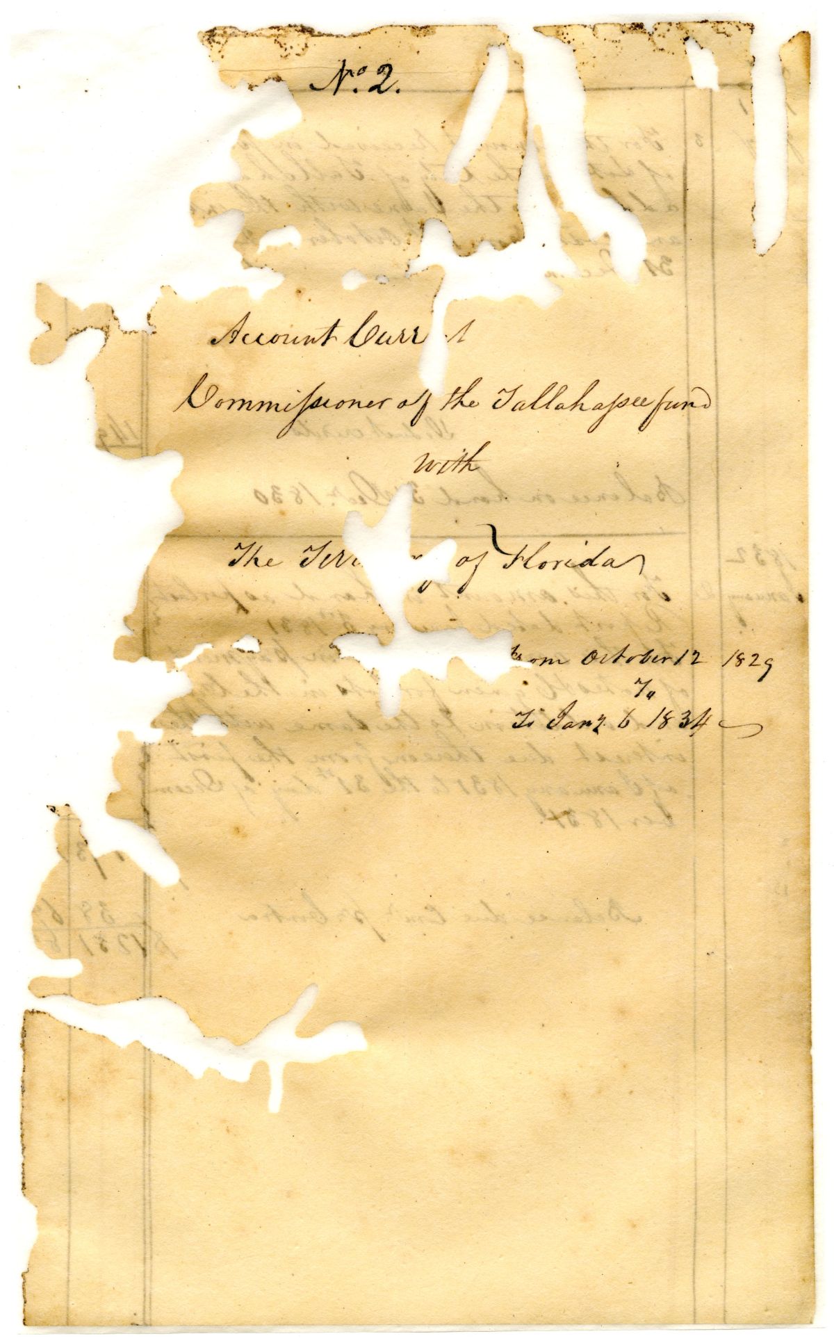 Accounts Current of the Tallahassee Fund, 1834