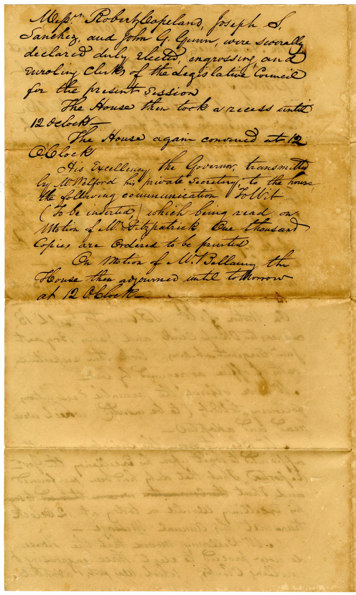 Journal of the Florida Territorial Legislative Council, January 5 - February 10, 1835