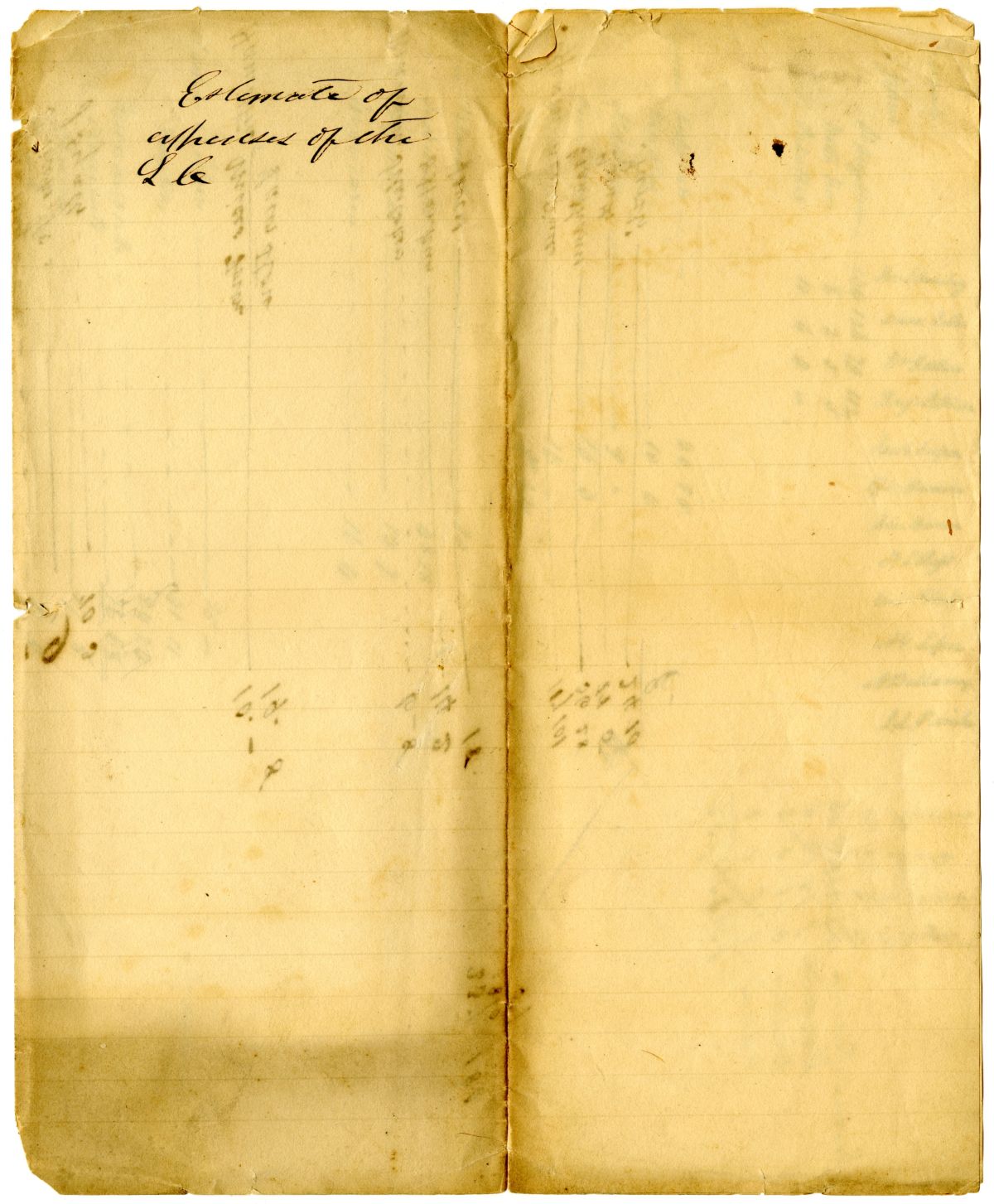 Estimate of Travel Expenses for Members of the Territorial Legislative Council, circa 1832