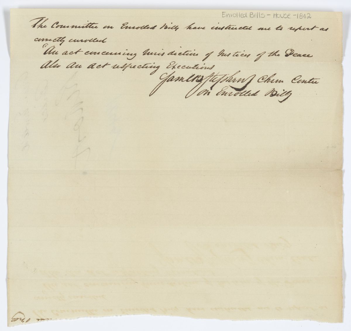 Report of the Committee on Enrolled Bills, circa 1842