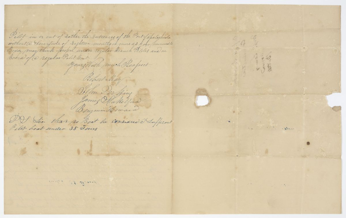 Petition of Citizens of Apalachicola Requesting More Stringent Regulation of Pilots, 1842