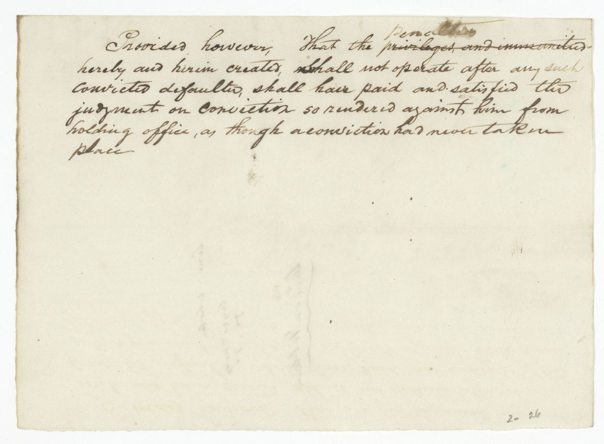 Fragment of an Act Concerning Defaulters, circa 1842