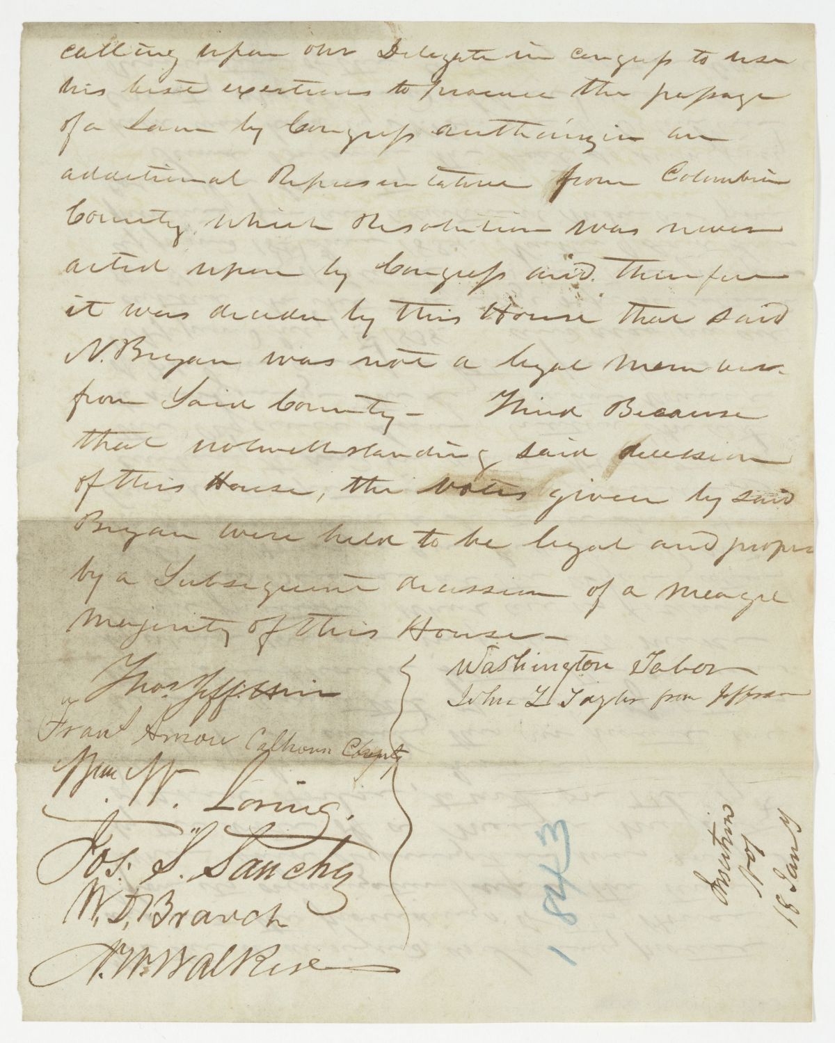 Petition Protesting the Proceedings of the Territorial Legislative Council, circa 1843