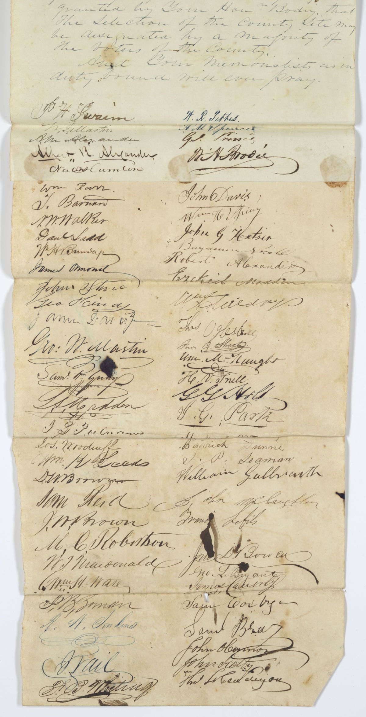 Petition of Citizens Requesting the Creation of a County Called Wakulla, circa 1843