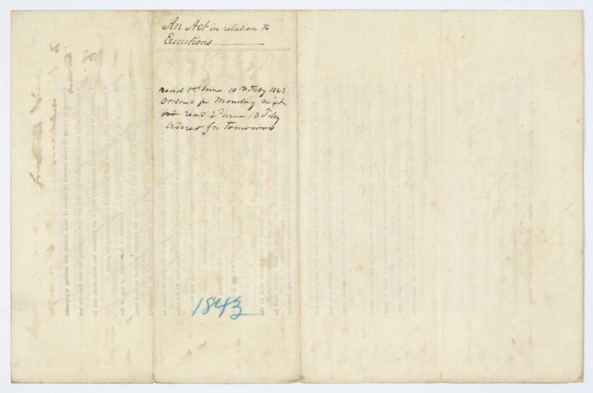 Draft of an Act in Relation to Executions, 1843