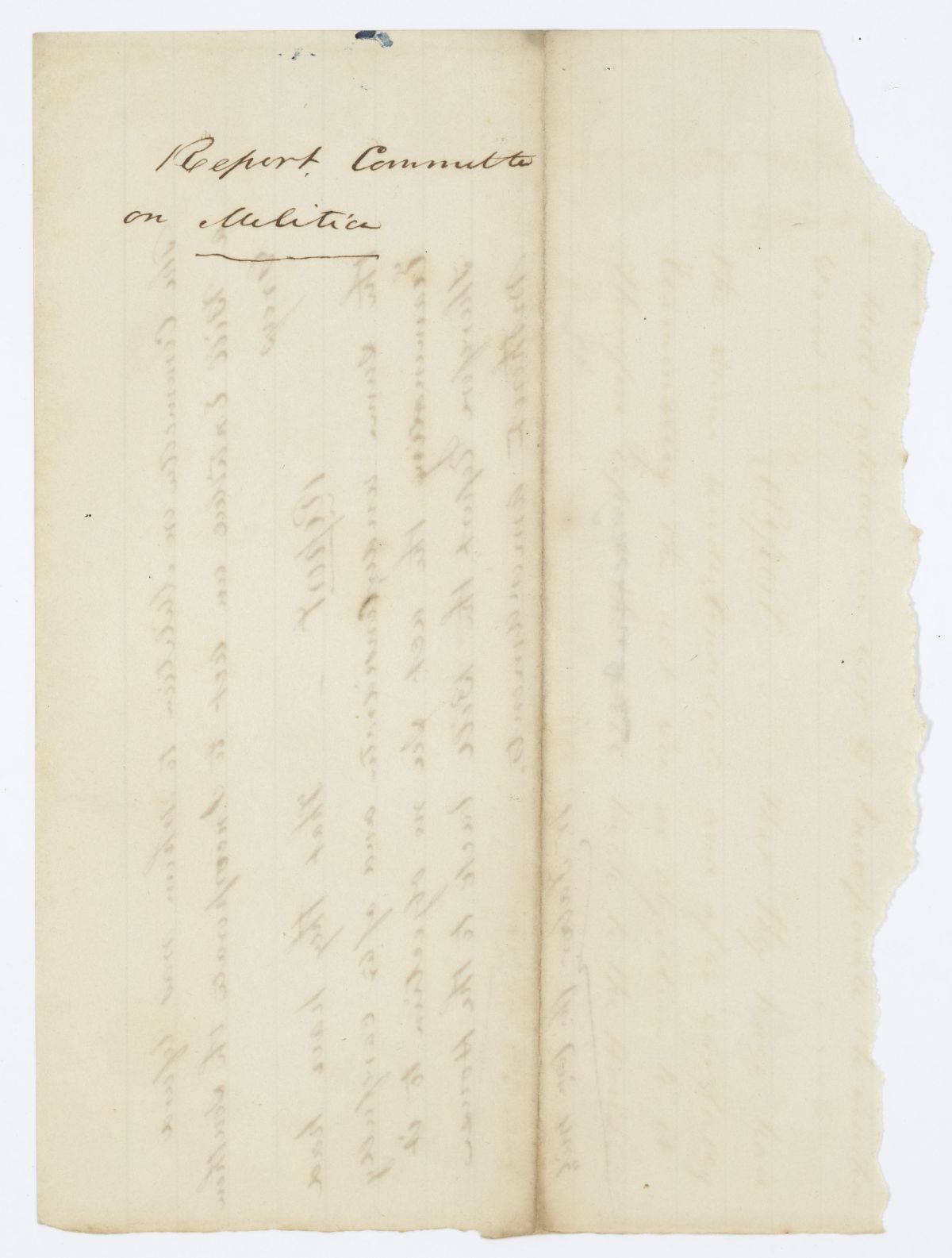 Report of the Committee on the Militia to Whom Was Referred a Bill to Incorporate the Southern Greys, circa 1844