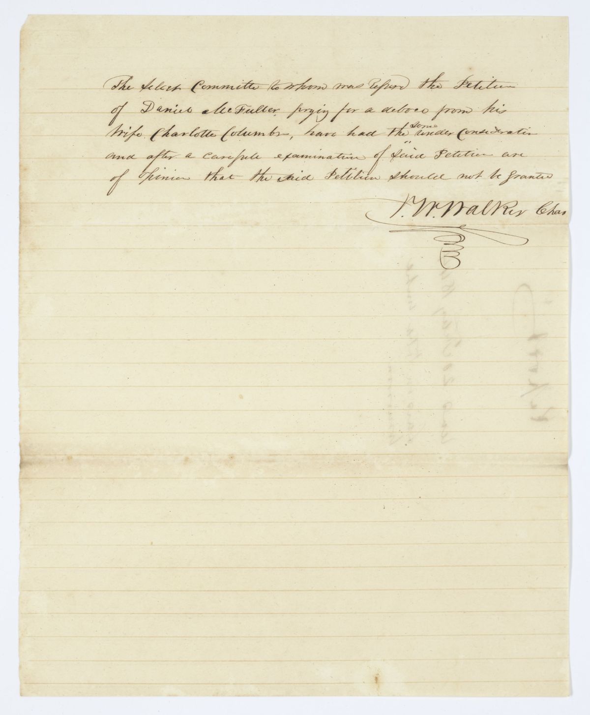 Report of the Select Committee to Whom Was Referred the Petition of Daniel McFuller, 1844