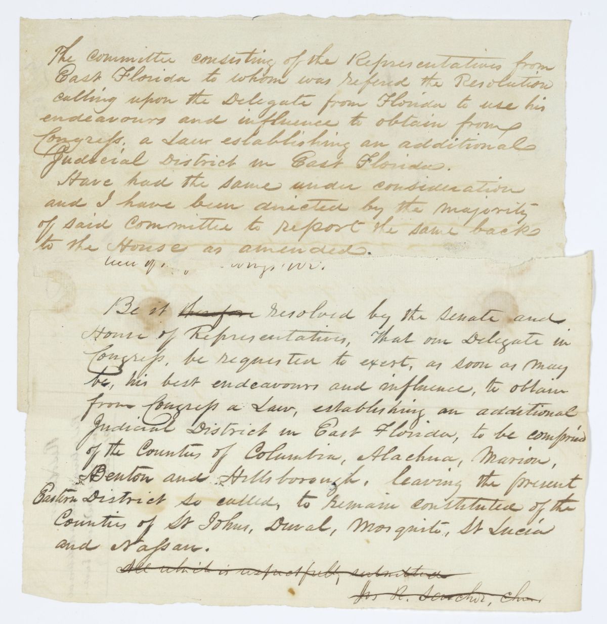 Report of the Committee to Whom Was Referred a Resolution Regarding the Establishment of an Additional Judicial District, circa 1844