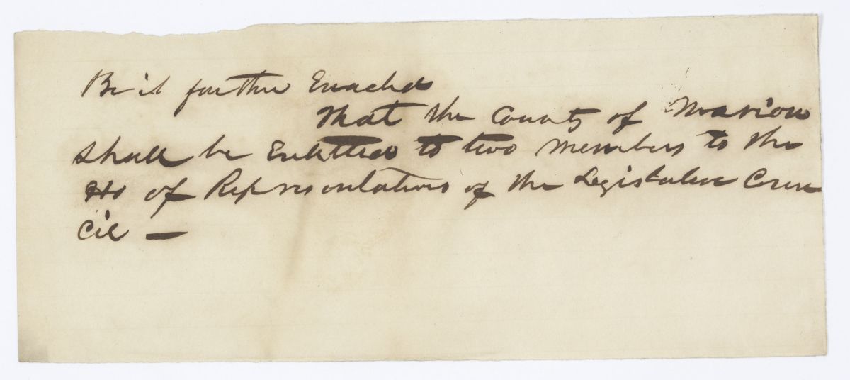 Draft Amendment to an Act Relating to Marion County, circa 1844