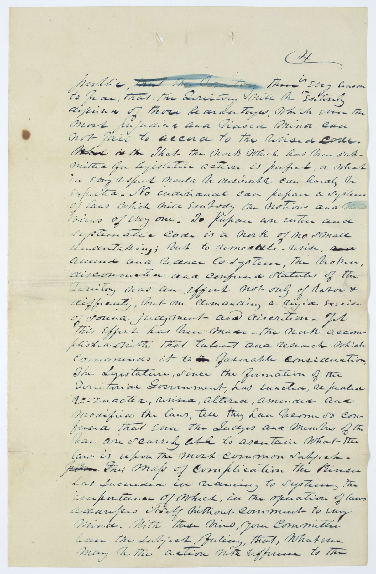 Report of the Joint Select Committee Appointed to Take into Consideration the Revised Statutes, circa 1844