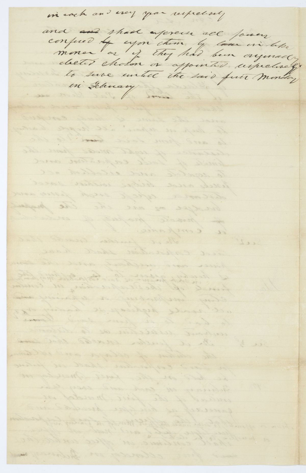 Draft of an Act to Amend an Act to Incorporate the City of Port Leon, circa 1844