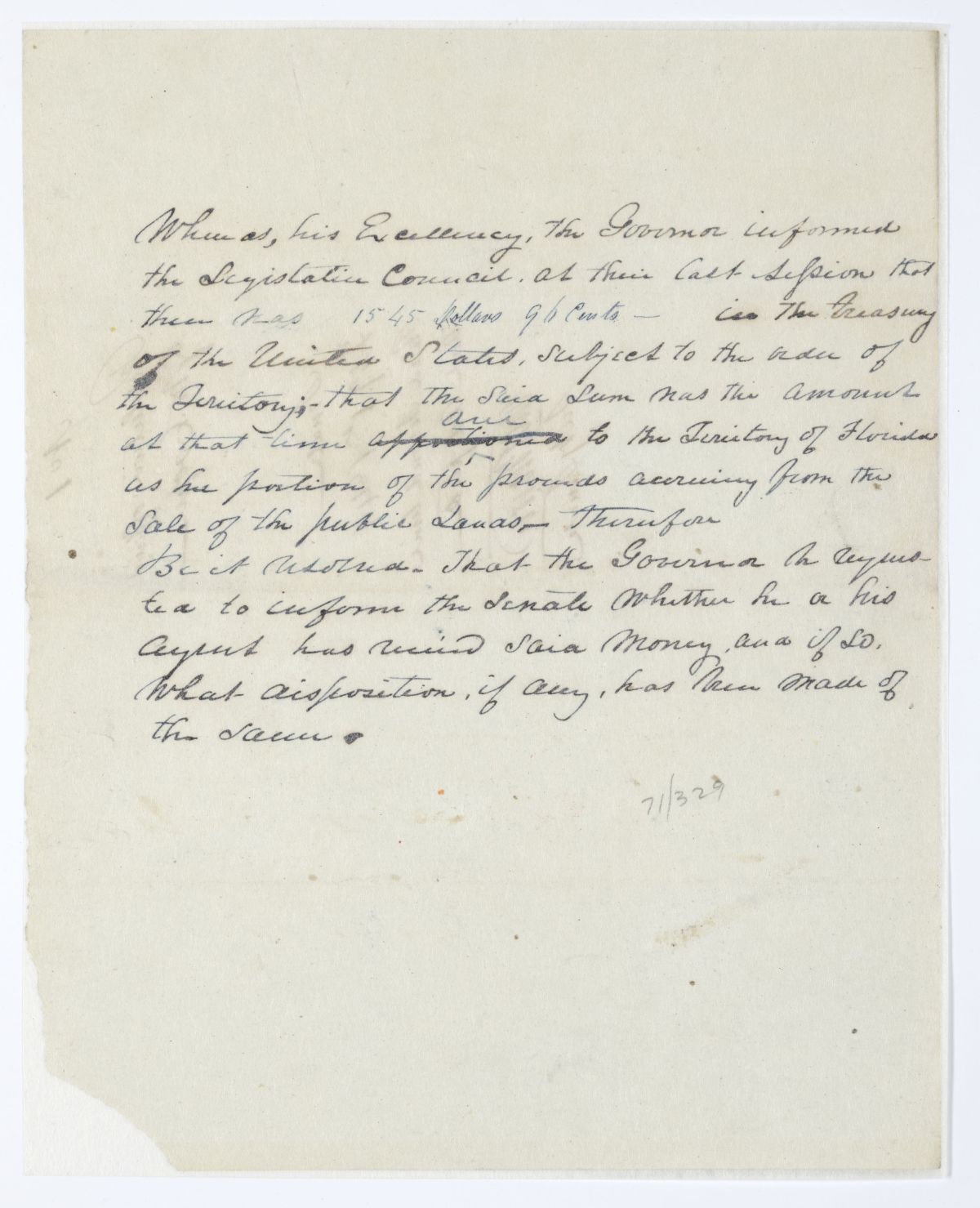 Resolution Requesting that the Governor Inform the Senate on the Status of Certain Funds, 1844