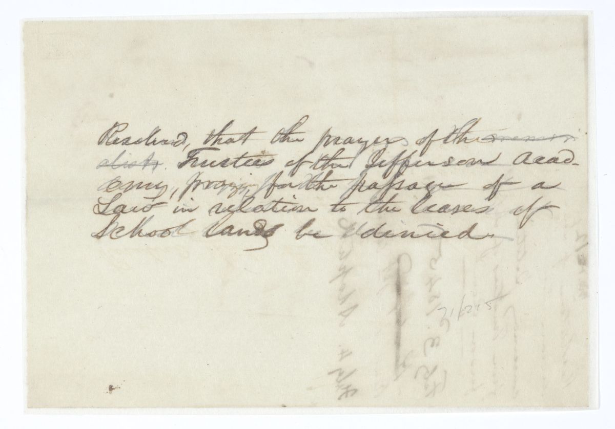 Resolution Denying the Petition of the Trustees of the Jefferson Academy, 1845