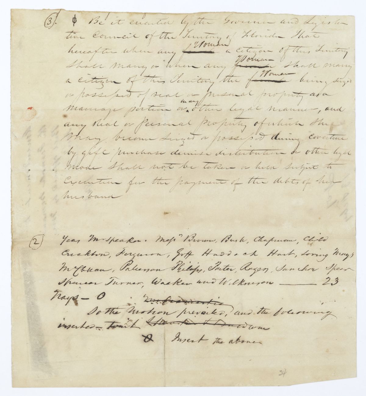 Amendment to the Female Woman's Bill, 1845